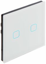 Puutetundlik valguslüliti Maclean MCE703W, topelt, klaas, valge, 86x86mm
