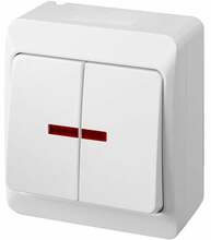 Lüliti Elektro Plast Hermes 0342-02, 2 klahviga, IP44, valge