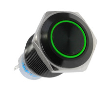 LED valgustuse lüliti Lamptron Blackline, 19 mm, must/roheline