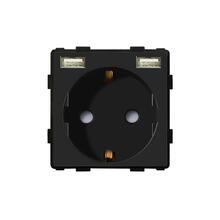 Pistikupesa Feelspot FSKL2USB1B, must