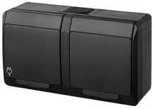 Topeltpistikupesa Elektro-Plast Hermes 0325-09, maandusega, IP44