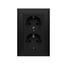 Topeltpistikupesa Kontakt Simon 10 CGSZ2Z/49, must