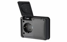 Topeltpistikupesa Liregus Hermi IKL16-006 J, IP44, must