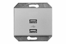 USB pistikupesa Vilma XP500 USB-3,4A-02, 2 pesaga, hall