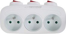 Elektriline jaotur Esperanza ELK307W, 3 pistikupesa, valge