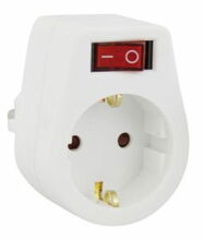 Pistikupesa EMOS, lülitiga, 230V, 10A, valge