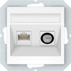 Arvuti ja antenni pesa Vilma QR1000 TV+RJ45, valge