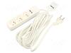 Pikendusjuhe KERG M02387, 3 pistikupesa, 1,5m, 16A, valge-hall
