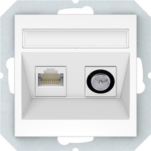 Arvuti ja antenni pesa Vilma QR1000 TV+RJ45, valge
