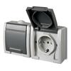 Topeltpistikupesa Elektro-Plast Aquant, 1245-10, maandusega, IP55, hall