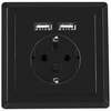 Pistikupesa Lanberg AC-WS01-USB2-F-B, ilma maanduseta, must, 2 USB pordiga