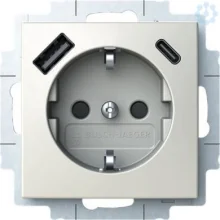 Pistikupesa Busch-Jaeger 20 EUCB2USBAC-914, USB-A+C, 2CKA002011A6298