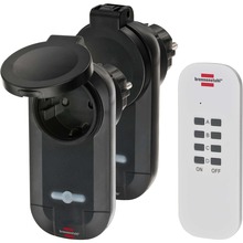 Pistikupesade komplekt kaugjuhtimispuldiga Brennenstuhl RC CE1 0201, 2 pistikupesa, IP44, must