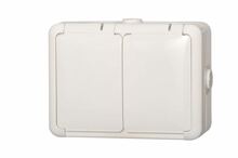 Topeltpistikupesa Liregus Hermi PKL16-007, IP44, valge