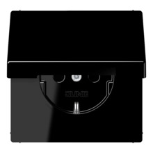 Pistikupesa Jung LS1520KLSW, kaanega, must, IP44