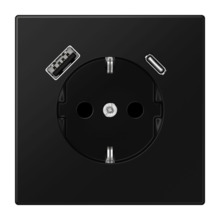 Pistikupesa Jung LS1520-15CASWM, raamita, USB A ja C, matt grafiitmust