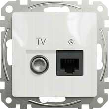 Arvuti ja TV pistikupesa Schneider Sedna Design SDD111469T, valge