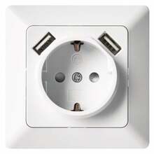 Pistikupesa Emos USB 2.1A, valge