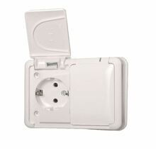 Topeltpistikupesa Liregus Hermi IKL16-006 B, IP44, valge