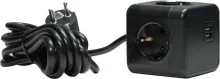 Pikendusjuhe MicroConnect GRUCUBE2USB-B3, 3 m, 3 pistikupesa, must
