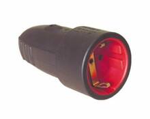 Pistikupesa N&L, must kummist, 16A 240V, IP44