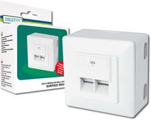 Modulaarne seinapesa Digitus DN-9006-N, 2xRJ45, Cat6, varjestatud, pinnapealne, valge