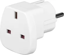 Toiteadapter Techly 942709, UK to EU, valge