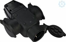 Kummikorpus pistikupesa Brennenstuhl 1082120, 3-kohaline, maandusega, IP44, must