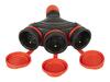 Kolmekordne pistikupesa Blow Plastrol Triple, hermeetilise kaanega 3x2p + Z, IP44, must