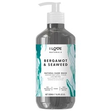 Niisutav vedelseep I Love Naturals Bergamot & Seaweed, 500 ml