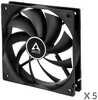 Ventilaatorite komplekt Arctic F12 PWM, 120 mm, must, 5 tk