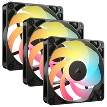 Ventilaatorite komplekt Corsair RS120-R ARGB PWM, 3 tk, 120 mm, must