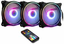 Ventilaatorite komplekt Inter-Tech Argus RS-08 RGB, 3 tk, 120 x 25 mm, must, valge