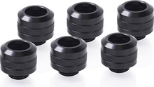 Ühenduskomplekt Alphacool Eiszapfen Pro 13 mm HardTube G1/4, 6 tk, must