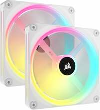 Ventilaatorite komplekt Corsair iCUE Link QX140 RGB, 140 x 25 mm, valge, 2 tk