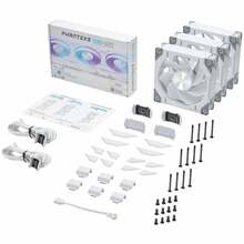 Korpuse ventilaator Phanteks D30 PWM Reverse Airflow D-RGB, PH-F120D30RDRGBPWMWT013P, 120 mm, valge, 3 tk