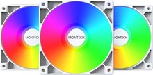 Ventilaator Montech GF120 PWM ARGB, 3 tk, 120 mm, valge