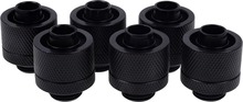 Ühendusliitmik Alphacool Eiszapfen 16/10 mm G1/4, 6 tk, must