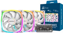 Korpuse ventilaator Montech AX120 PWM, 120 mm, valge, 3 tk