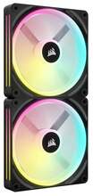 Korpuse ventilaator Corsair iCUE LINK QX140 RGB, CO-9051004-WW, 140 mm, must, 2 tk