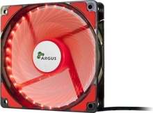 Ventilaator Inter-Tech Argus L-12025, 120x120x25 mm, must/punane