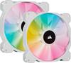 Ventilaator Corsair SP140 RGB Elite, 140 mm, valge, kahe ventilaatori komplekt