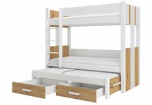Narivoodi ADRK Furniture Artema, koos madratsitega, 90 x 200 cm, valge/pruun