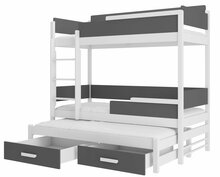 Narivoodi ADRK Furniture Queen, 90 x 200 cm, valge/hall/grafiit
