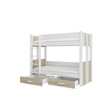 Narivoodi ADRK Furniture Arta, koos madratsiga, 80 x 180 cm, valge/pruun