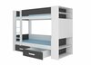 Narivoodi ADRK Furniture Garet, voodipesukastiga, ilma madratsita, 80 x 180 cm, antratsiit/valge