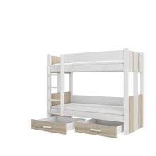 Narivoodi ADRK Furniture Arta, koos madratsiga, 80 x 180 cm, valge/pruun