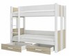 Narivoodi ADRK Furniture Arta, koos madratsiga, 90 x 200cm, valge/pruun