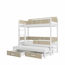 Narivoodi ADRK Furniture Queen, koos madratsitega, 90 x 200 cm, valge/pruun