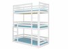 Kolmekorruseline voodi ADRK Furniture Tedro, 90 x 200 cm, valge
